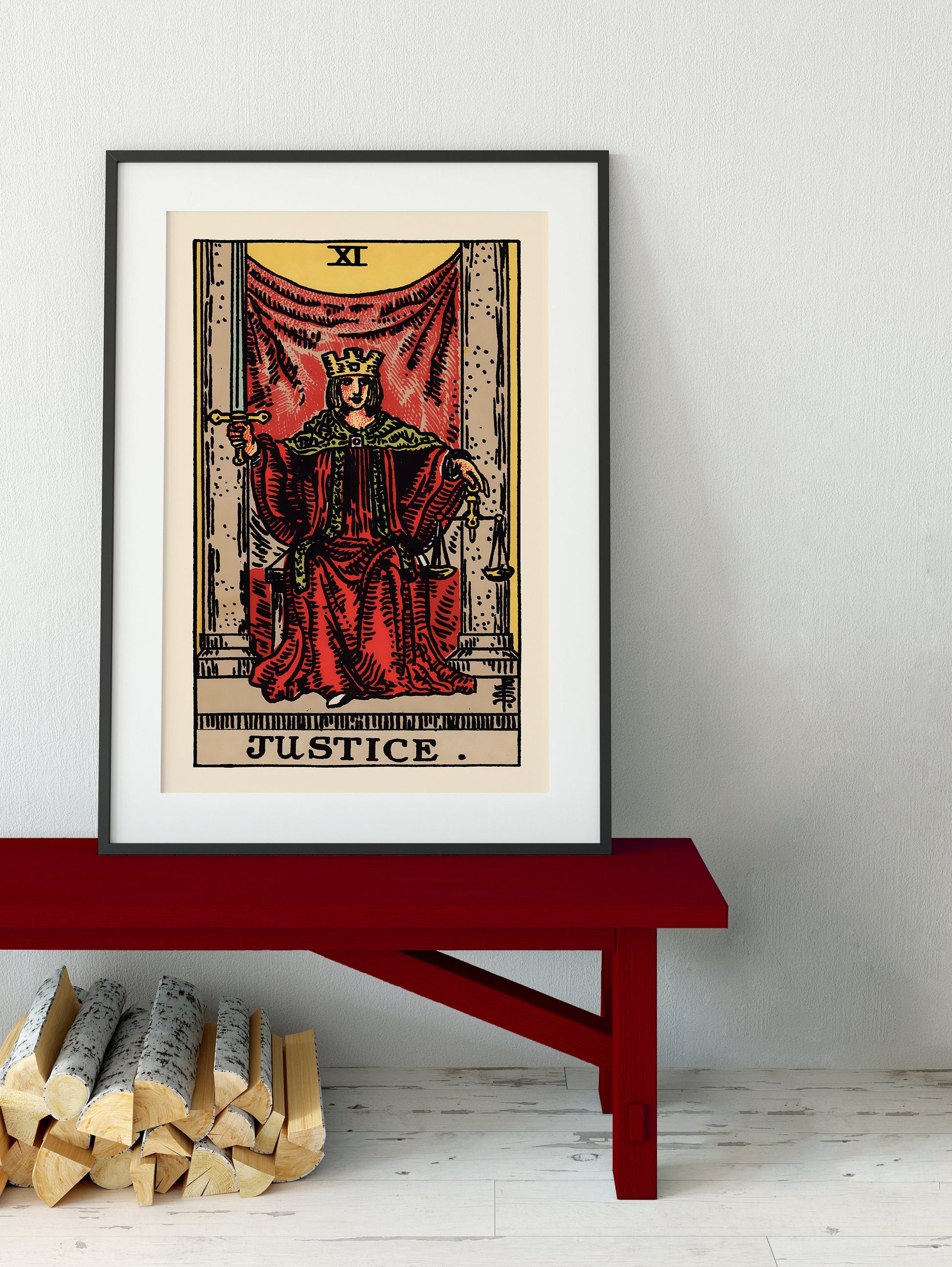 Justice - Tarot Card Print - Tarot Card The Justice Card Poster, No Frame