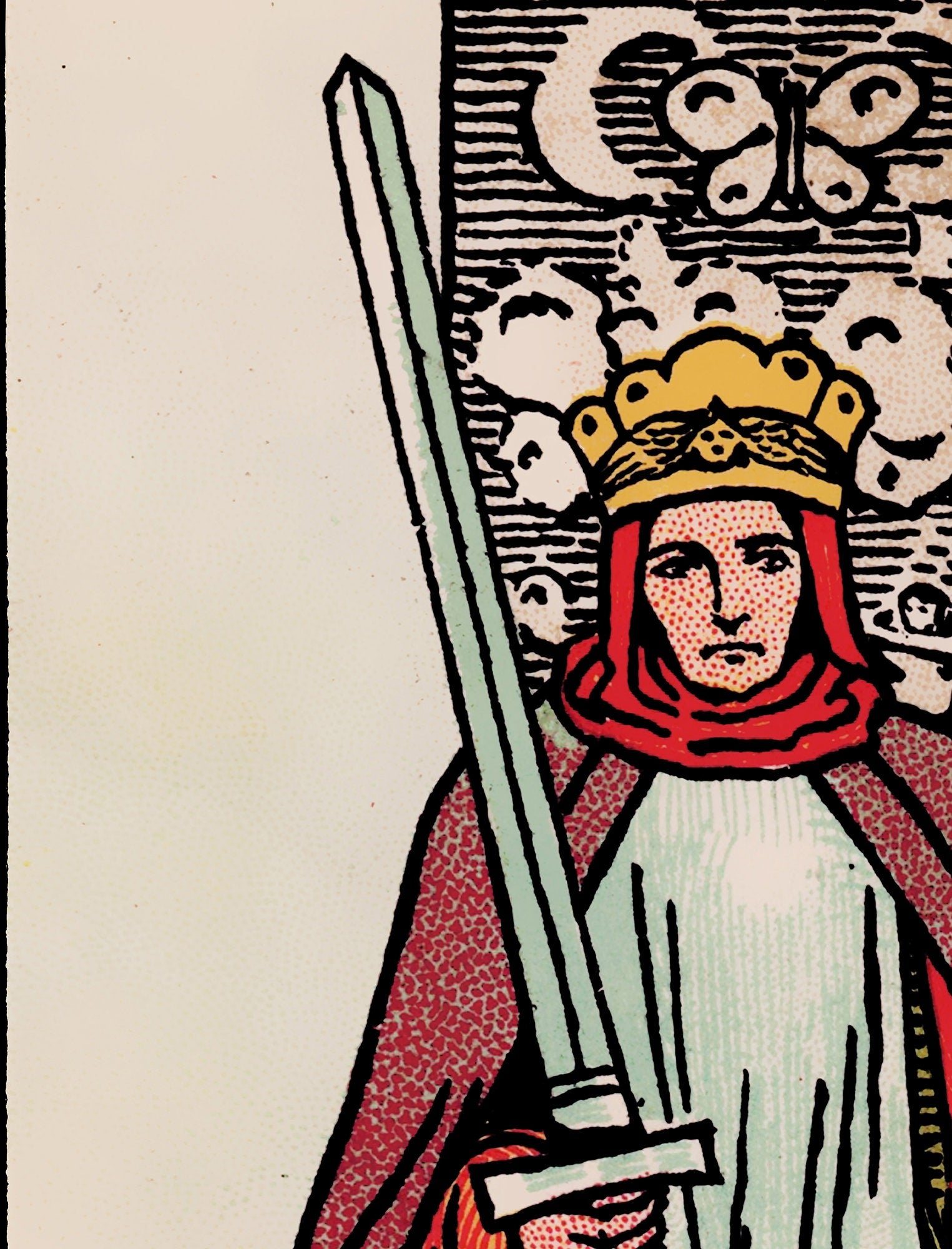 King of Swords- Tarot Card Print - The King of Swords Card Poster, No Frame