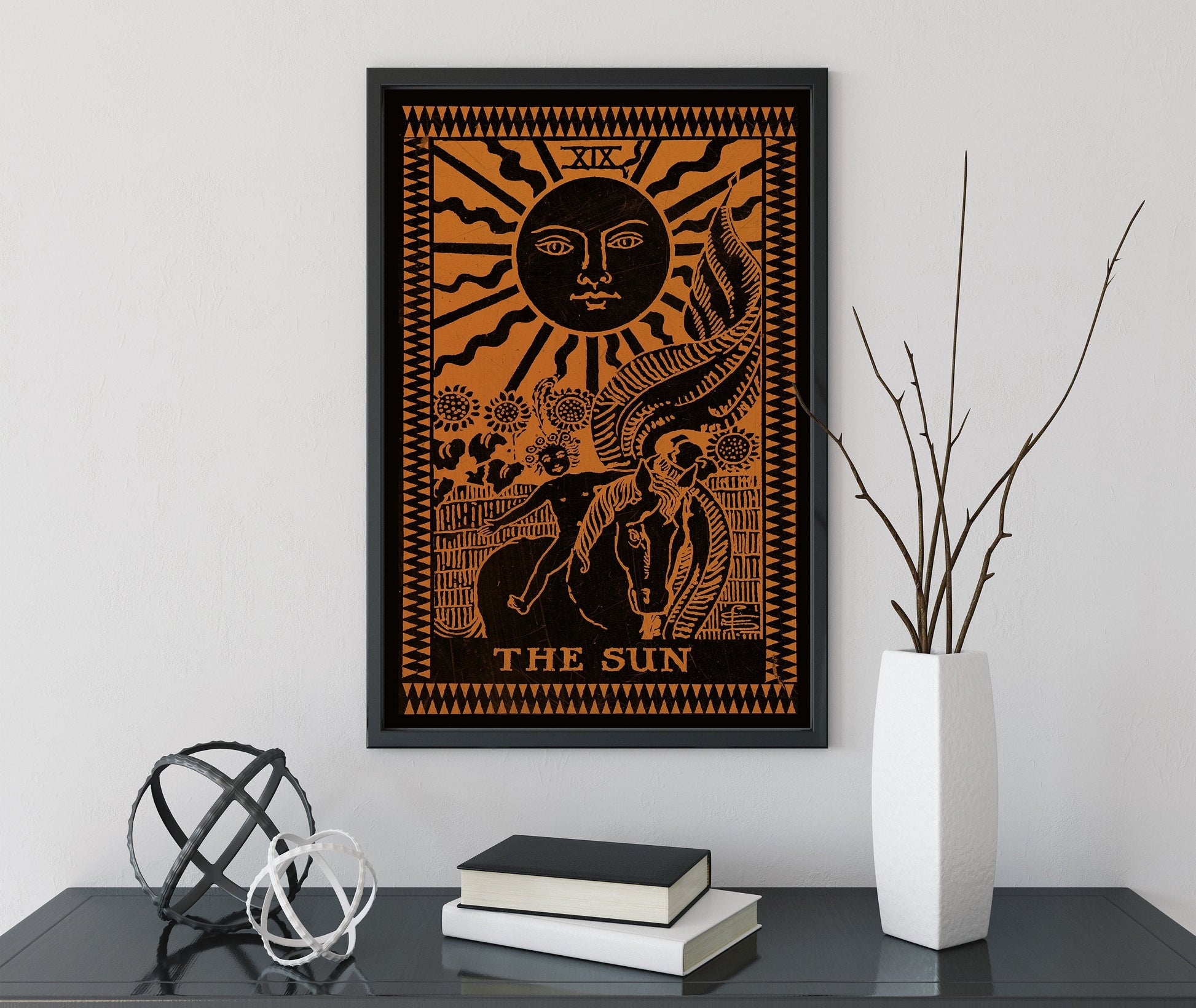 The Sun- Tarot Card Print - The Star Terracotta Poster, No Frame