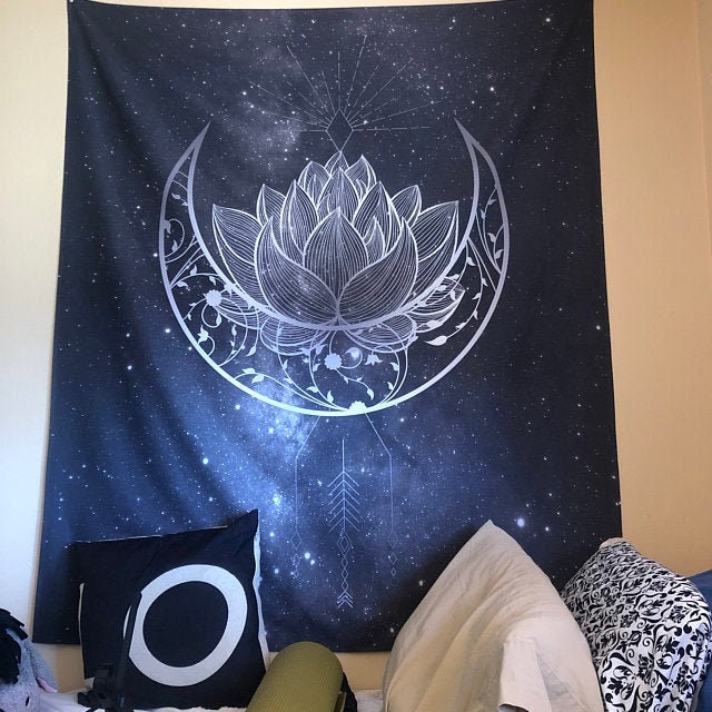 Moon Tapestry: Gothic Black Home Decor Wall Hanging by DesignBohemian