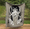 Hecate Moon Goddess Woven Blanket - Wiccan Tapestry