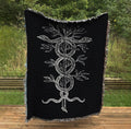 Snakes Caduceus (Medicine Symbol) - By Claude Paradin - Devises Heroiques (1557) Woven Throw Blanket