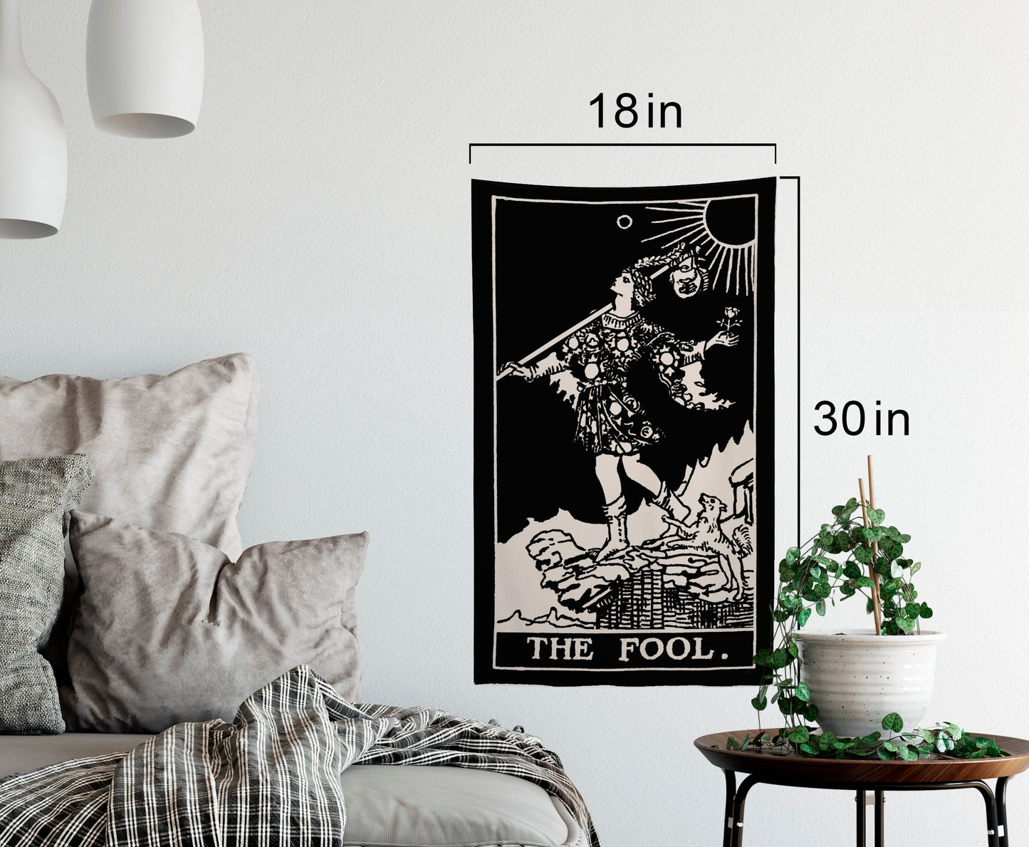 The Fool Tarot Card Tapestry - Rider Waite Deck Art