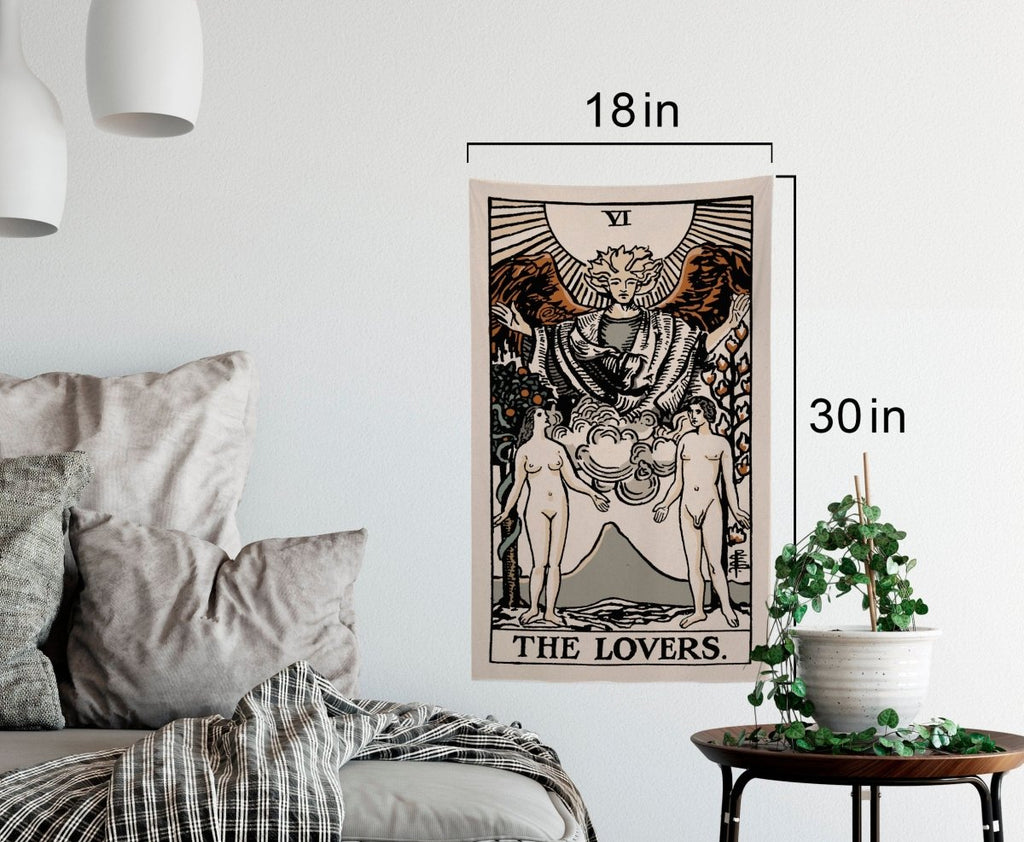 The Lovers Tarot Card Tapestry - Rider Waite Design