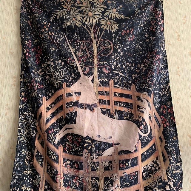 Medieval Unicorn Tapestry - The Unicorn In Captivity (Printed)