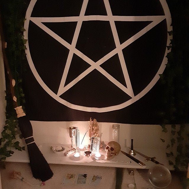 Pentagram Tapestry, Wiccan Occult Wall Hanging
