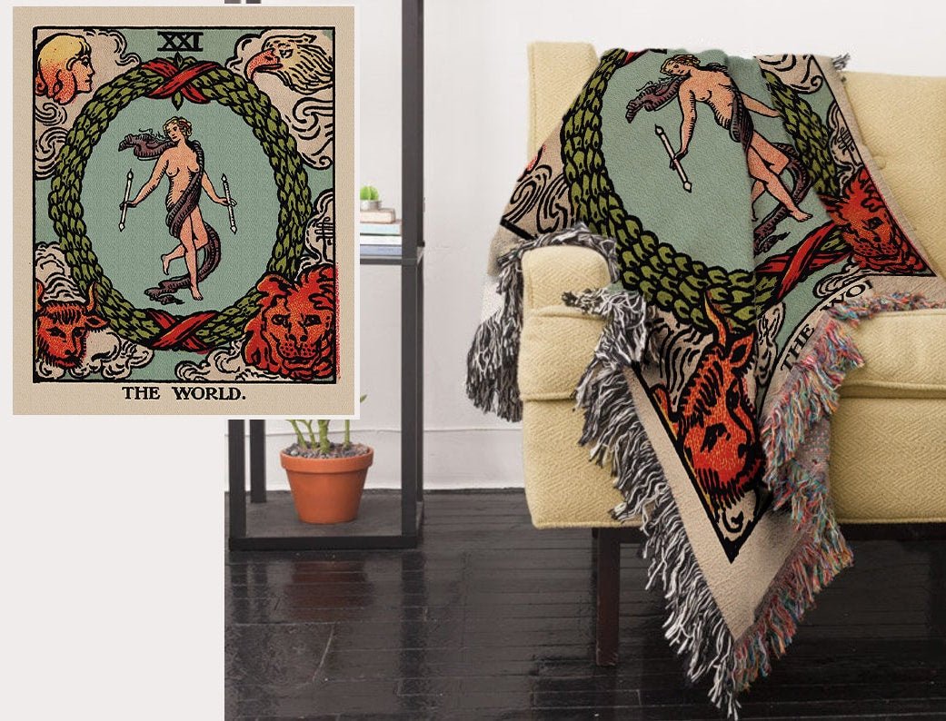 The World Tarot Card Woven Blanket – Rider Waite Smith Tapestry