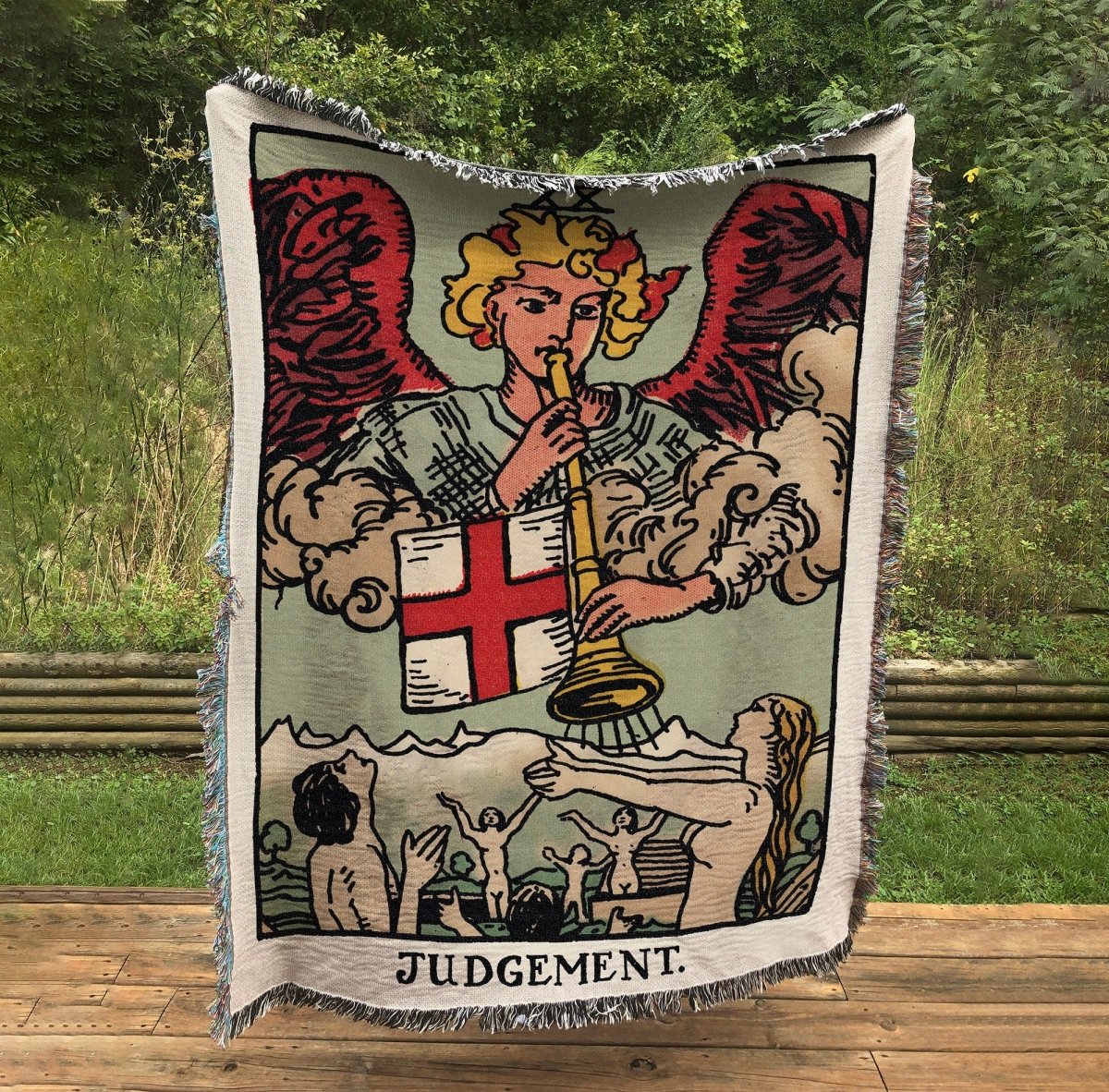 Woven Blanket - Judgement Tarot Card - Rider Waite Deck - Cotton