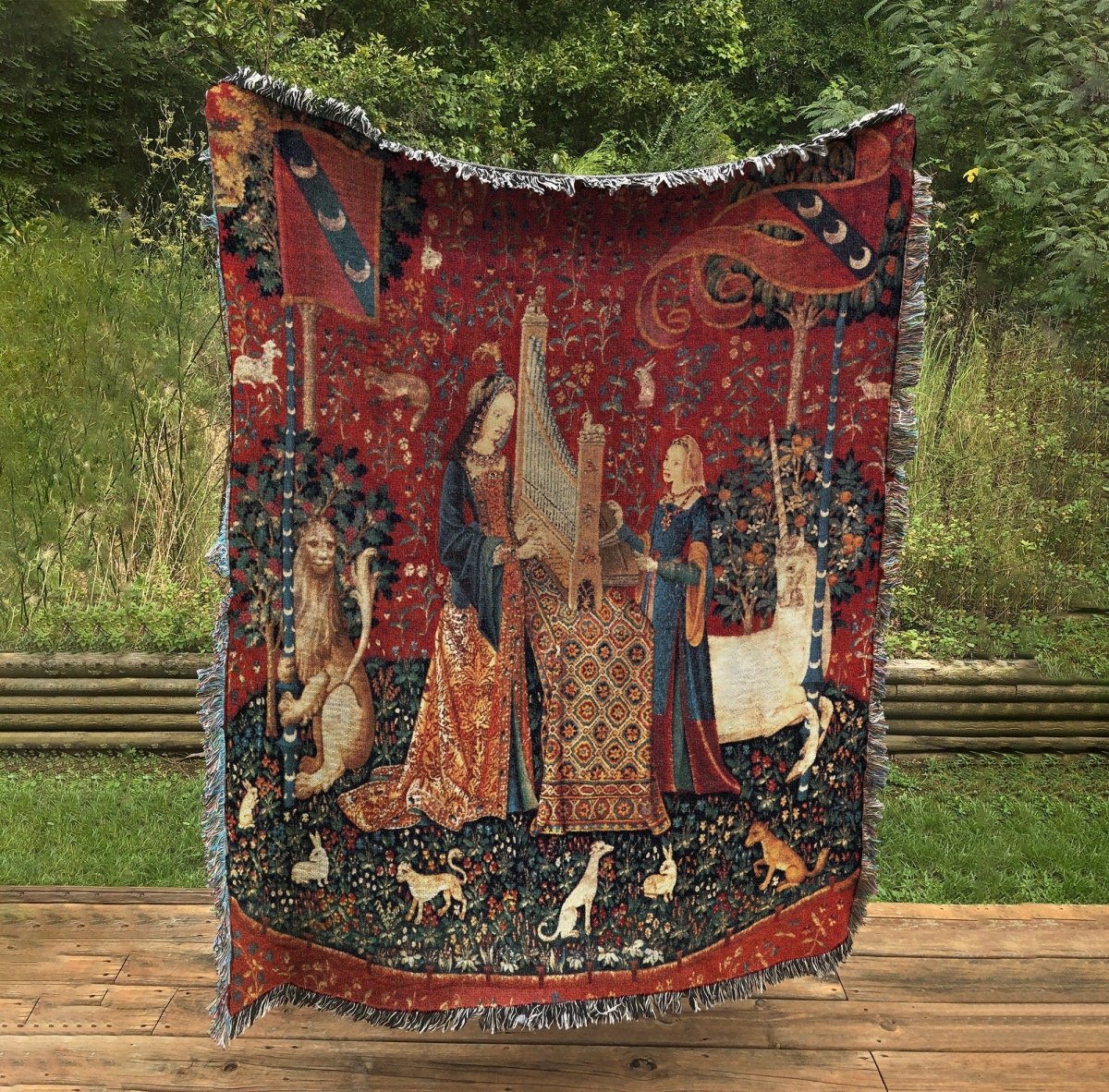 Woven Cotton Tapestry/Throw Blanket - Lady With Unicorn - Sound Blanket