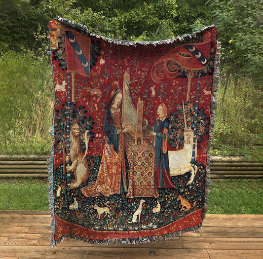 Woven Cotton Tapestry/Throw Blanket - Lady With Unicorn - Sound Blanket