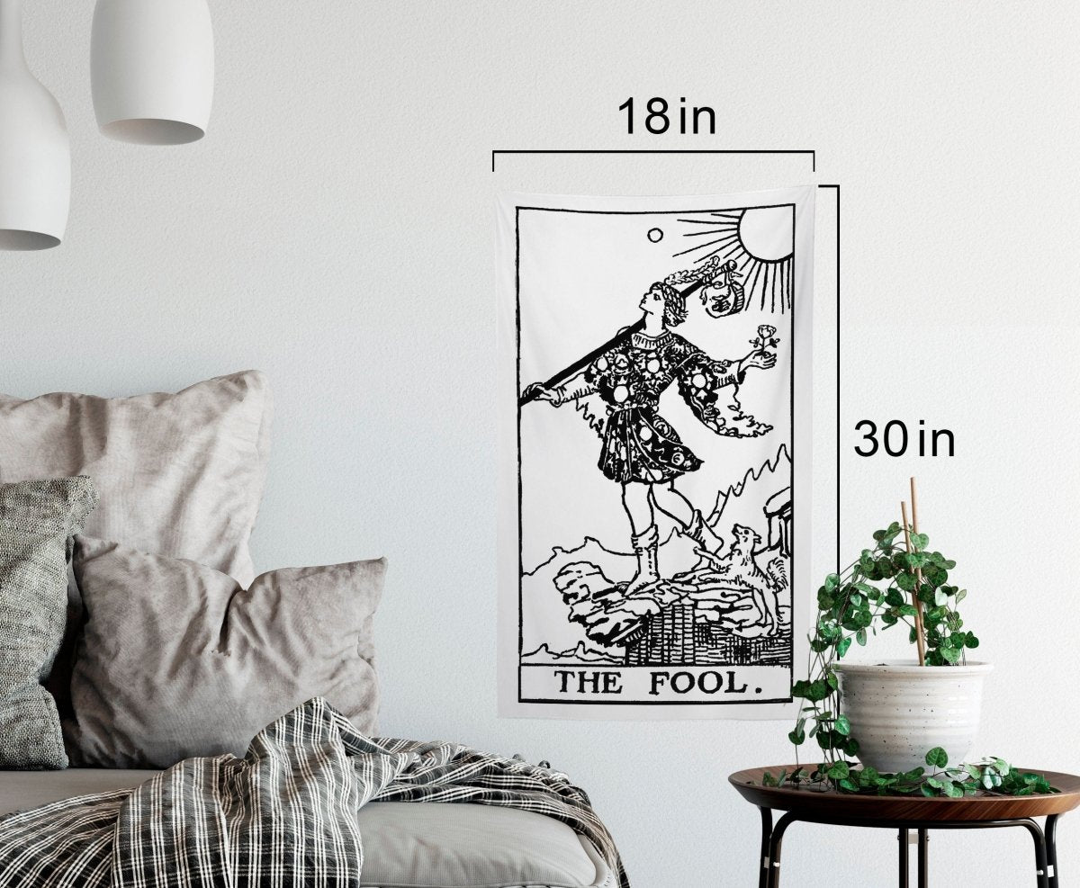 The Fool Tarot Card Tapestry - Rider Waite Deck Art