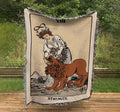 Woven Blanket - Strength Natural Vibe Color Block Tarot Card - Rider Waite Deck - Cotton
