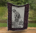 Woven Blanket - Strength Purple and Black Floral Tarot Card - Rider Waite Deck - Cotton
