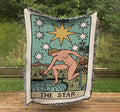Woven Blanket - The Star Tarot Card - Rider Waite Deck - Cotton Throw