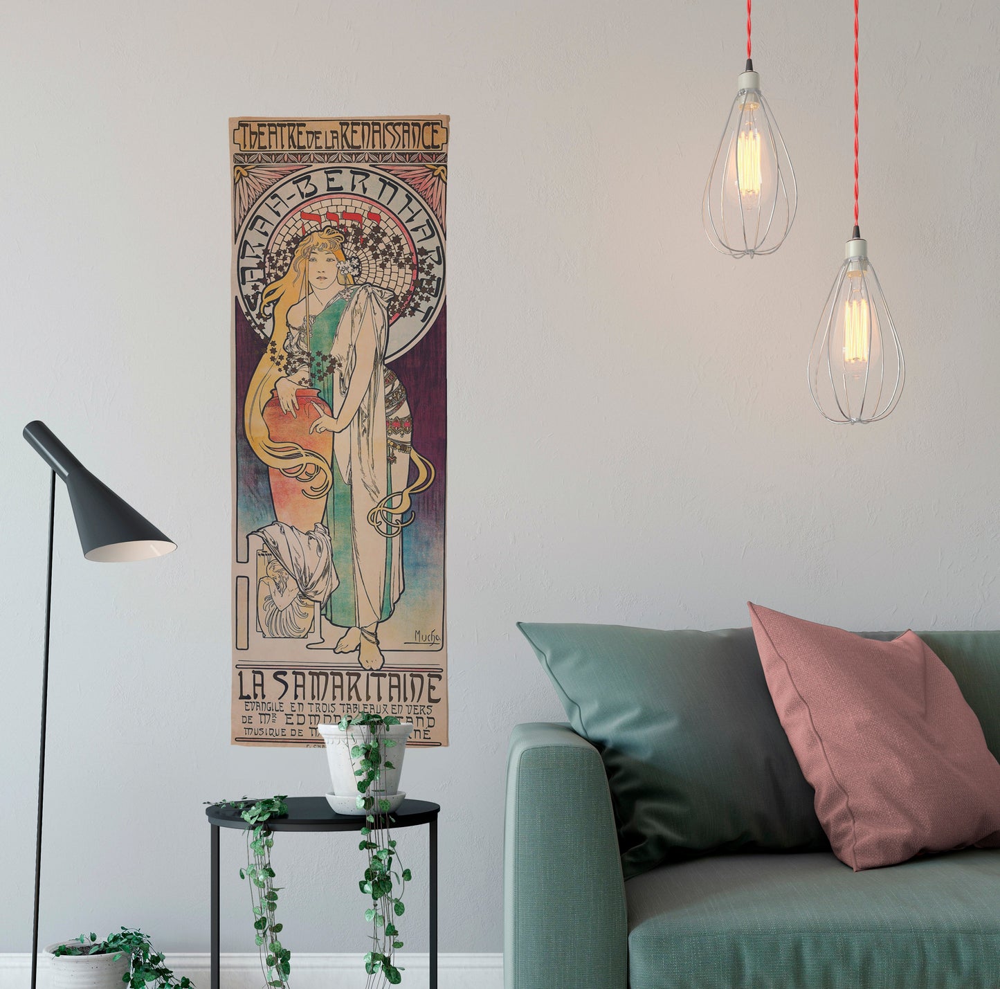 Bohemian Art Nouveau Tapestry - Bohemian Wall Hanging -Boho - Pastel Mucha by DesignBohemian