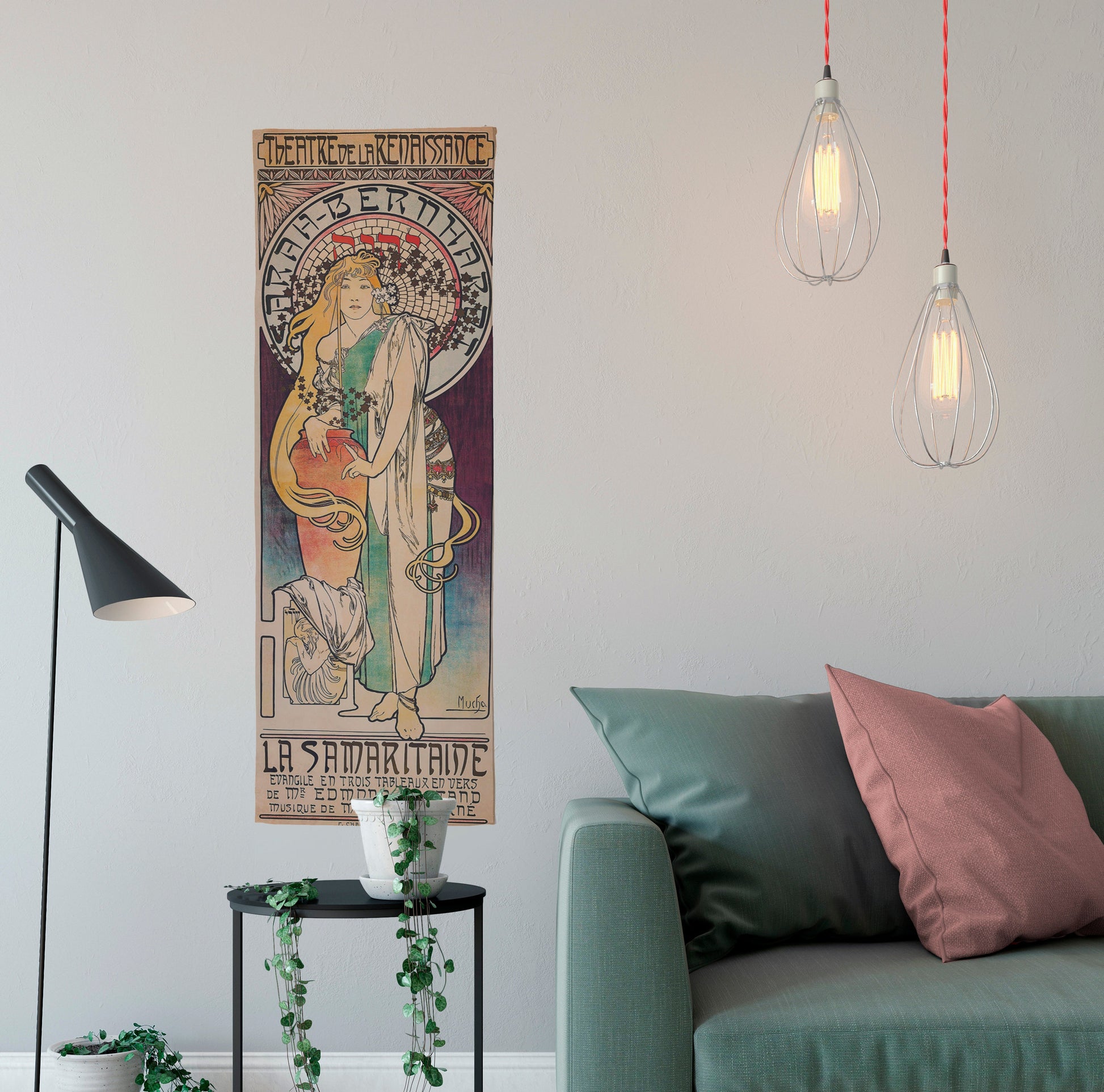 Bohemian Art Nouveau Tapestry - Bohemian Wall Hanging -Boho - Pastel Mucha by DesignBohemian