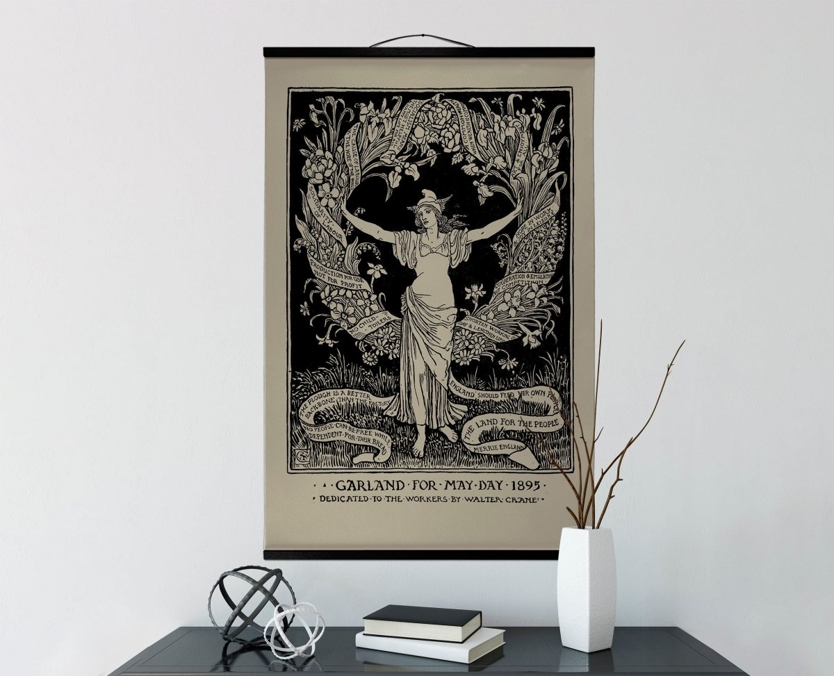 A Garland for May Day 1895 Walter Crane Canvas Wall Hanging - Tapestry, Poster Print