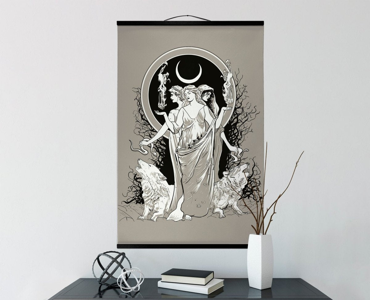 Hecate Canvas Print – Moon Goddess Wiccan Wall Hanging