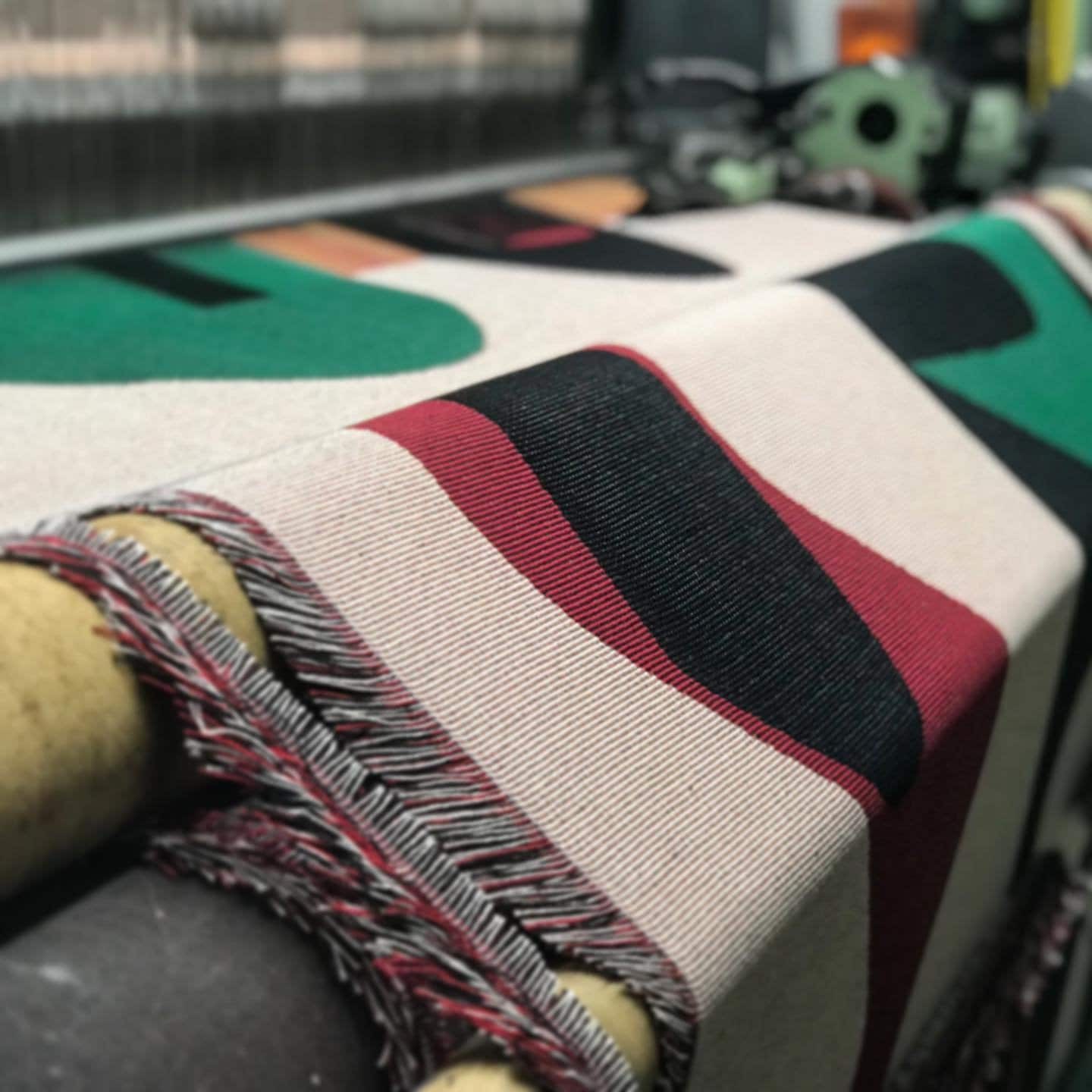 Teal Woven Cotton Blanket: Vintage Bohemian Tapestry Throw by DesignBohemian