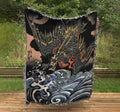Japanese Dragon - Woven Cotton Blanket