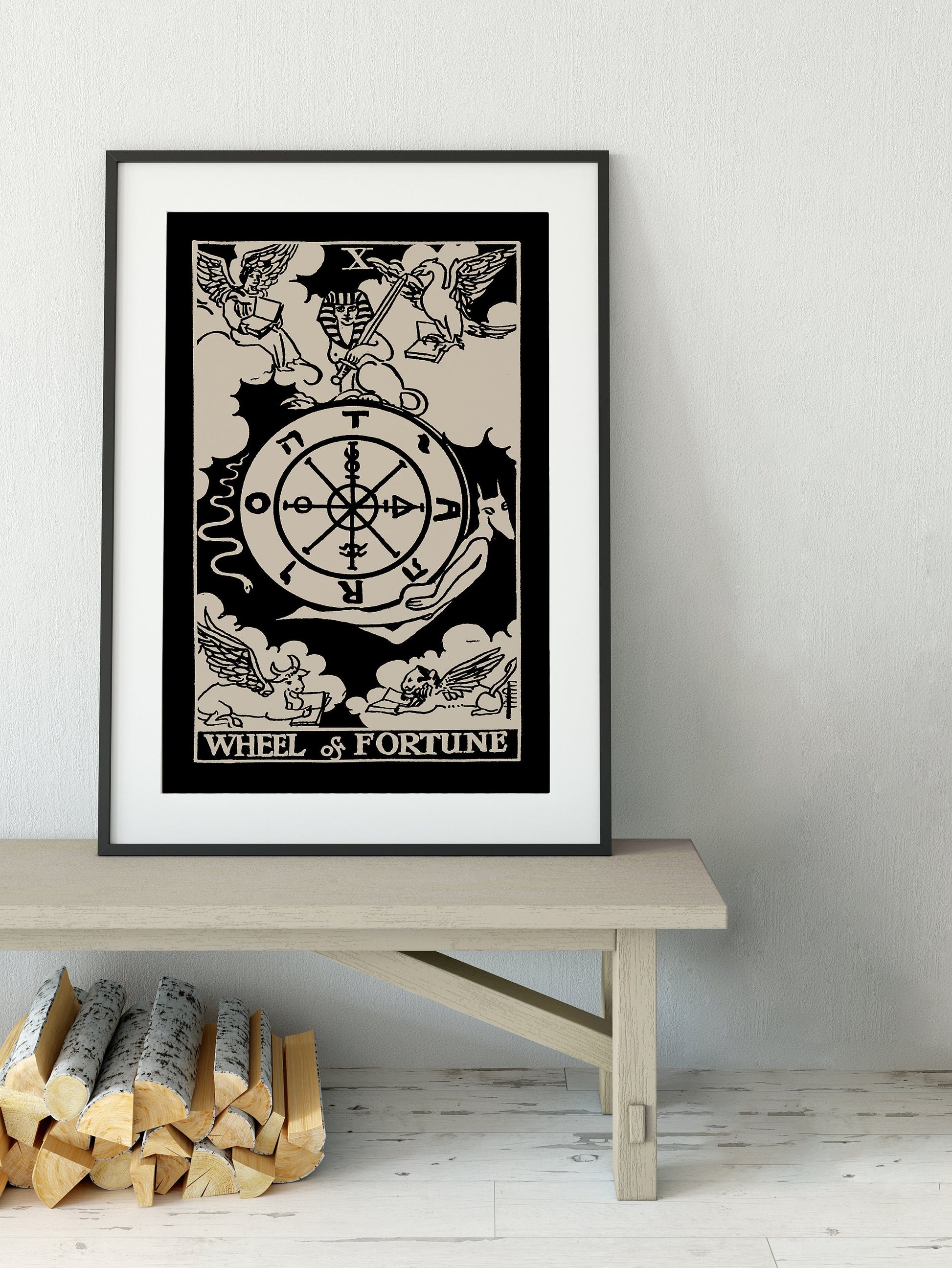 Wheel of Fortune - Tarot Card Print - Tarot Card The Wheel of Fortune Card Poster, No Frame
