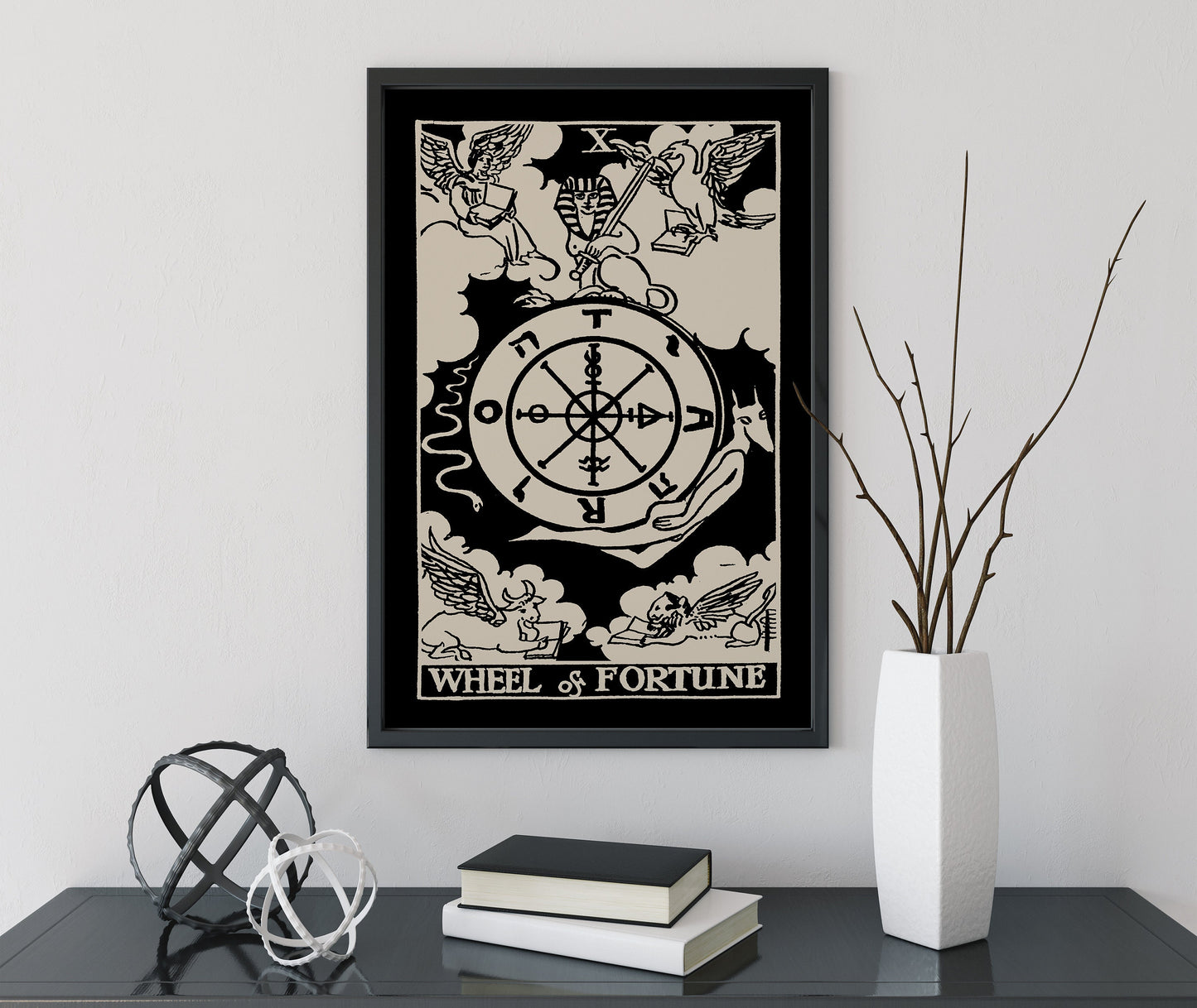 Wheel of Fortune - Tarot Card Print - Tarot Card The Wheel of Fortune Card Poster, No Frame