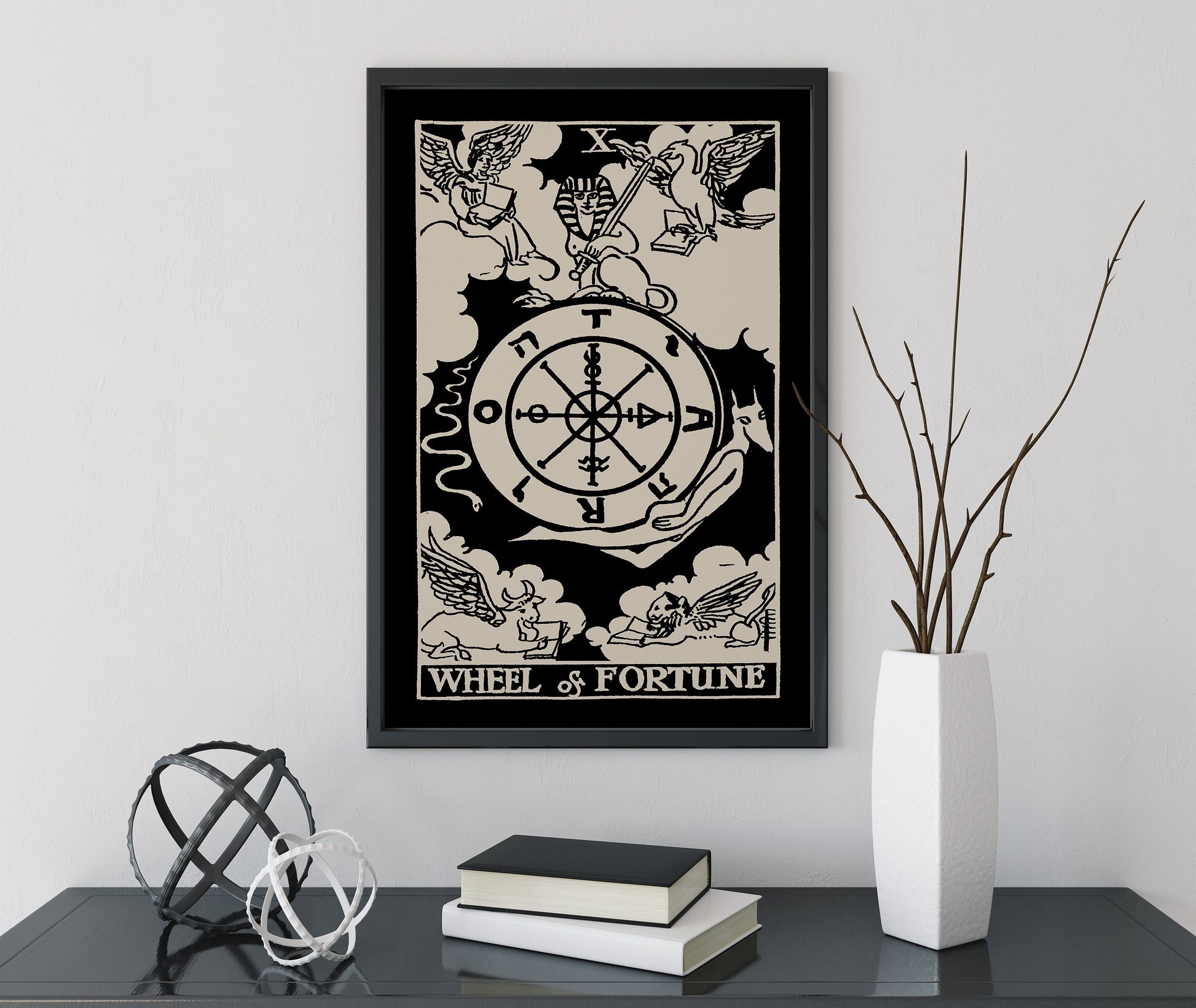 Wheel of Fortune - Tarot Card Print - Tarot Card The Wheel of Fortune Card Poster, No Frame