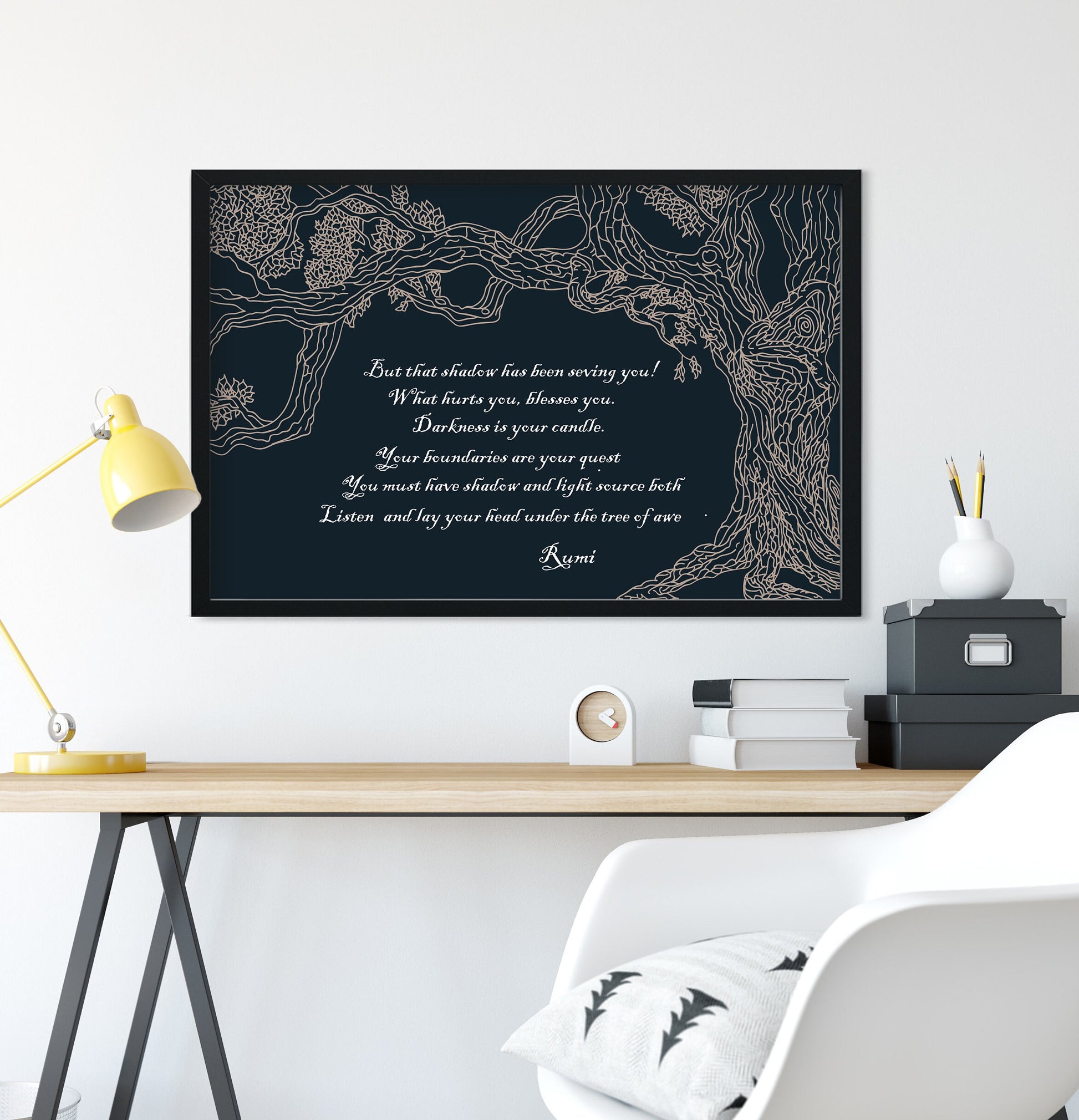 Rumi Poem Poster - Quote Bohemian Art - Print Poster With Design no frame