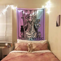 Queen of Wands Tarot Tapestry - Rider Waite, Pastel Goth Decor
