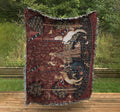 Woven Cotton Tapestry/Throw Blanket - Lady With Unicorn Sense Of Taste Blanket