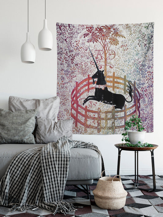 Unicorn in Captivity Tapestry - New Version - Rainbow - Unicorn Fan Art - Original by Raphael by DesignBohemian
