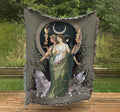 Moon Goddess Hecate Woven Blanket - Witchy Wiccan Tapestry