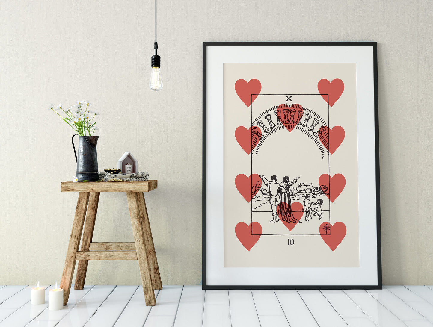 Ten Of Cups - Tarot Card Print - The 10 Of Cups Playing Card Poster, No Frame