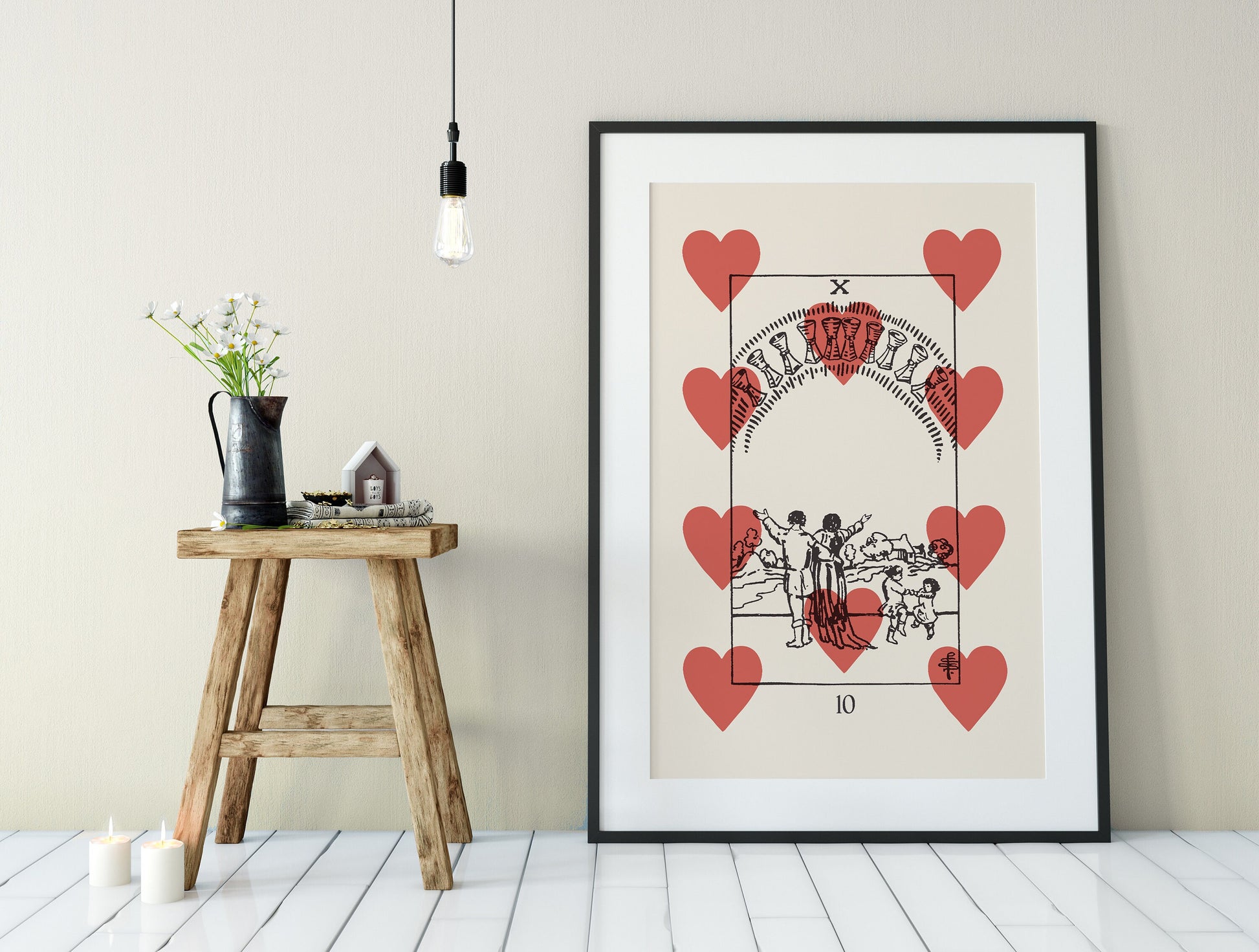 Ten Of Cups - Tarot Card Print - The 10 Of Cups Playing Card Poster, No Frame