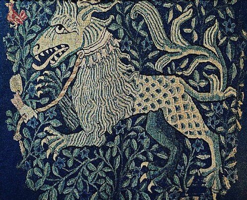 Fantastical Beast Woven Cotton Blanket - Medieval Art