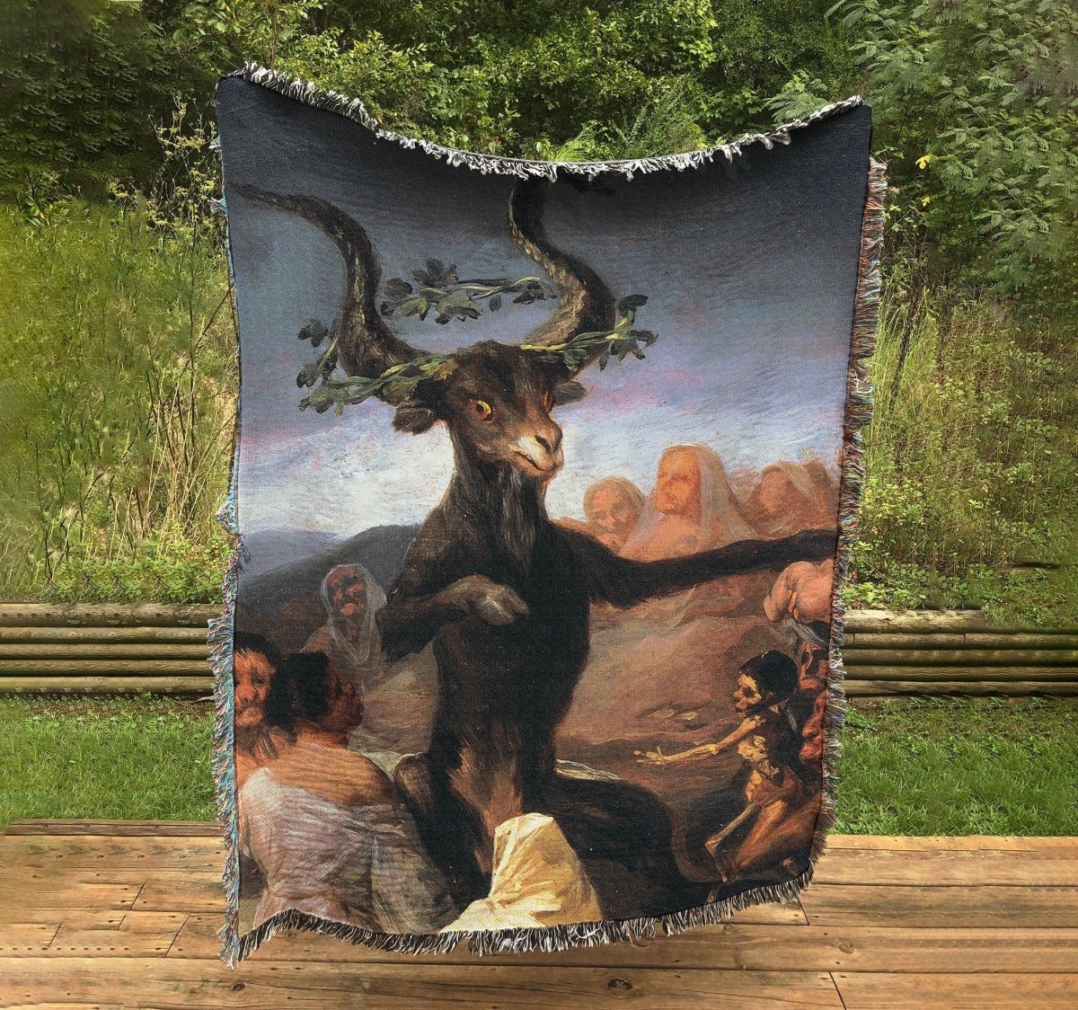 Black Phillip Woven Throw Blanket – Wiccan Witchy Tapestry