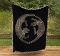 Two Tigers Black Cotton Woven Blanket – 50x60 inches