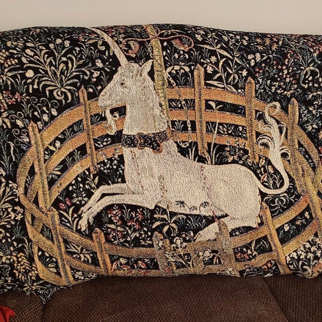 Woven Cotton Blanket - Medieval Unicorn