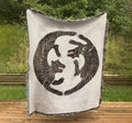 Two Tigers Woven Cotton Blanket - 50x60 inch Tapestry
