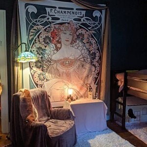 Art Nouveau Tapestry Bohemian Wall Hanging Large Artwork Hippie Lady Mucha by DesignBohemian