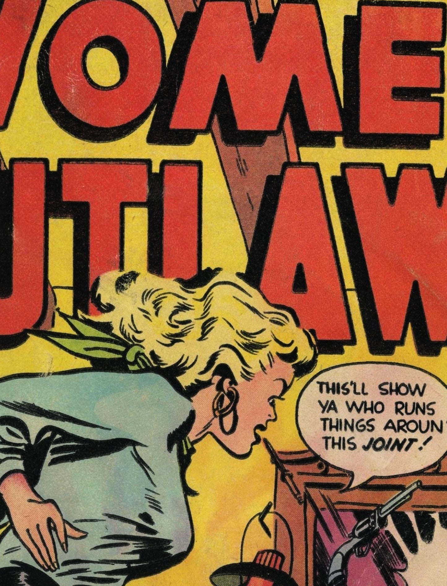 Women Outlaws Comic Book Cover No 2 Poster Vintage Comic Book Art - Feminist Comic Book Art Print, No Frame