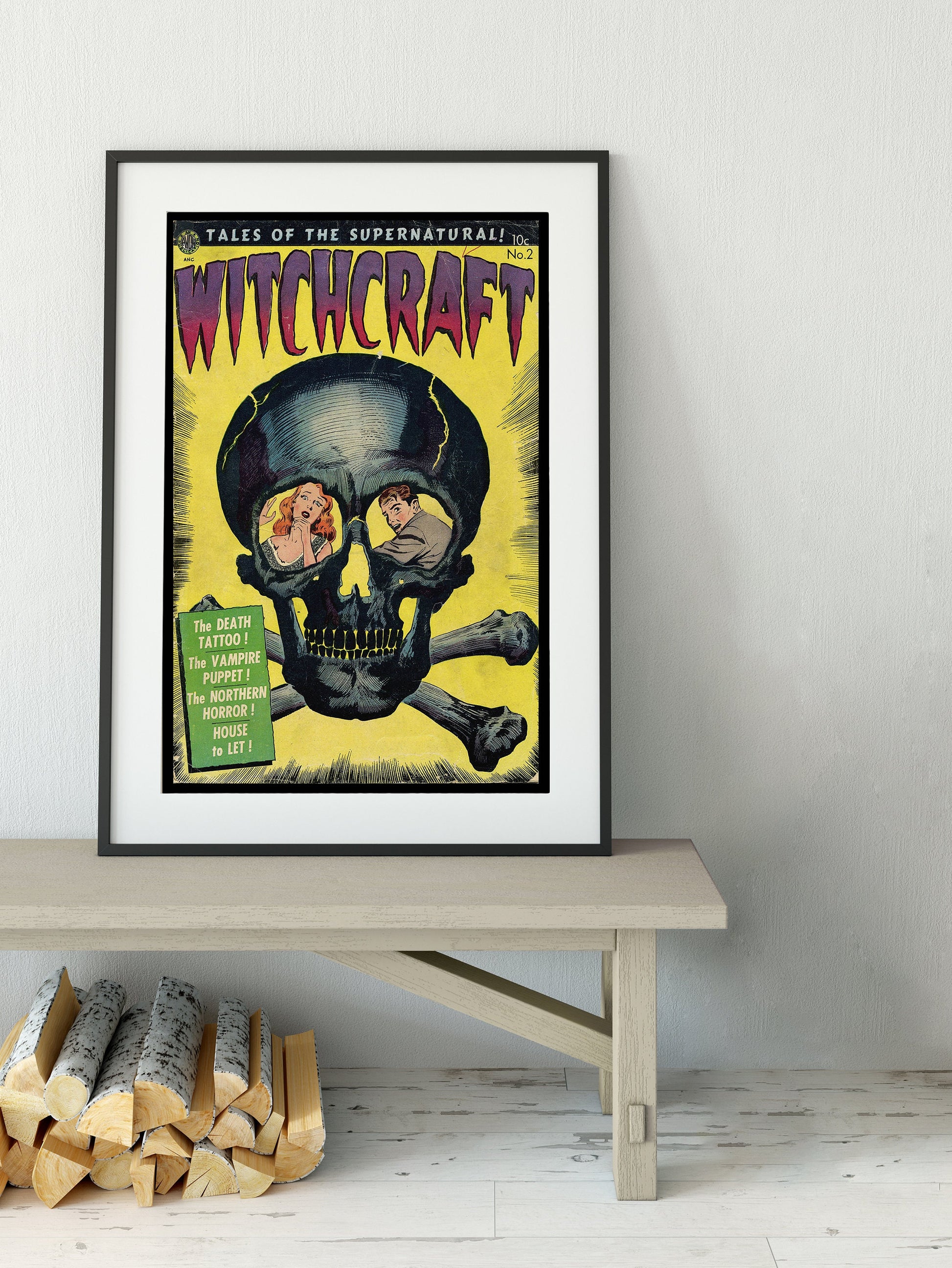 Witchcraft Comic Book Cover Issue No 2 Poster Vintage Comic Book Art - Comic Book Cover Art Print, No Frame