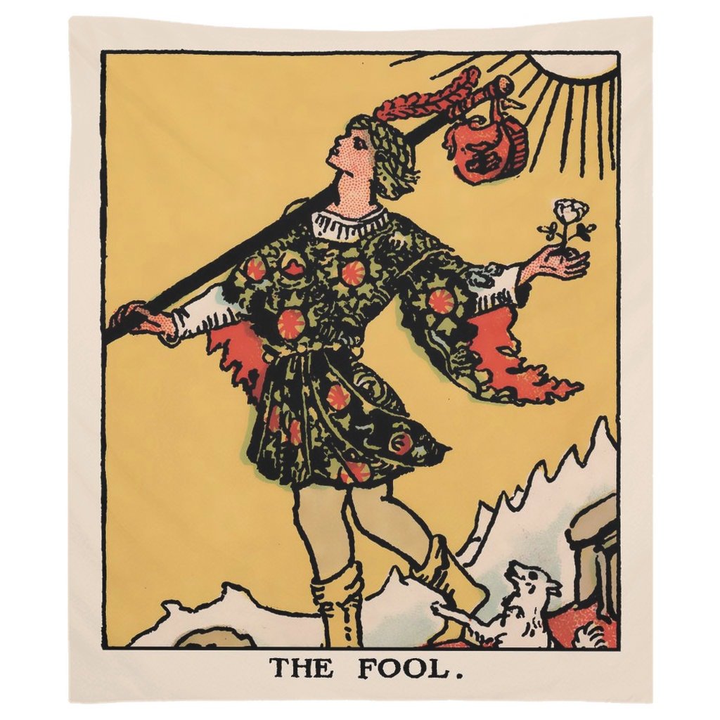 The Fool Tarot Card Tapestry - Rider Waite Design