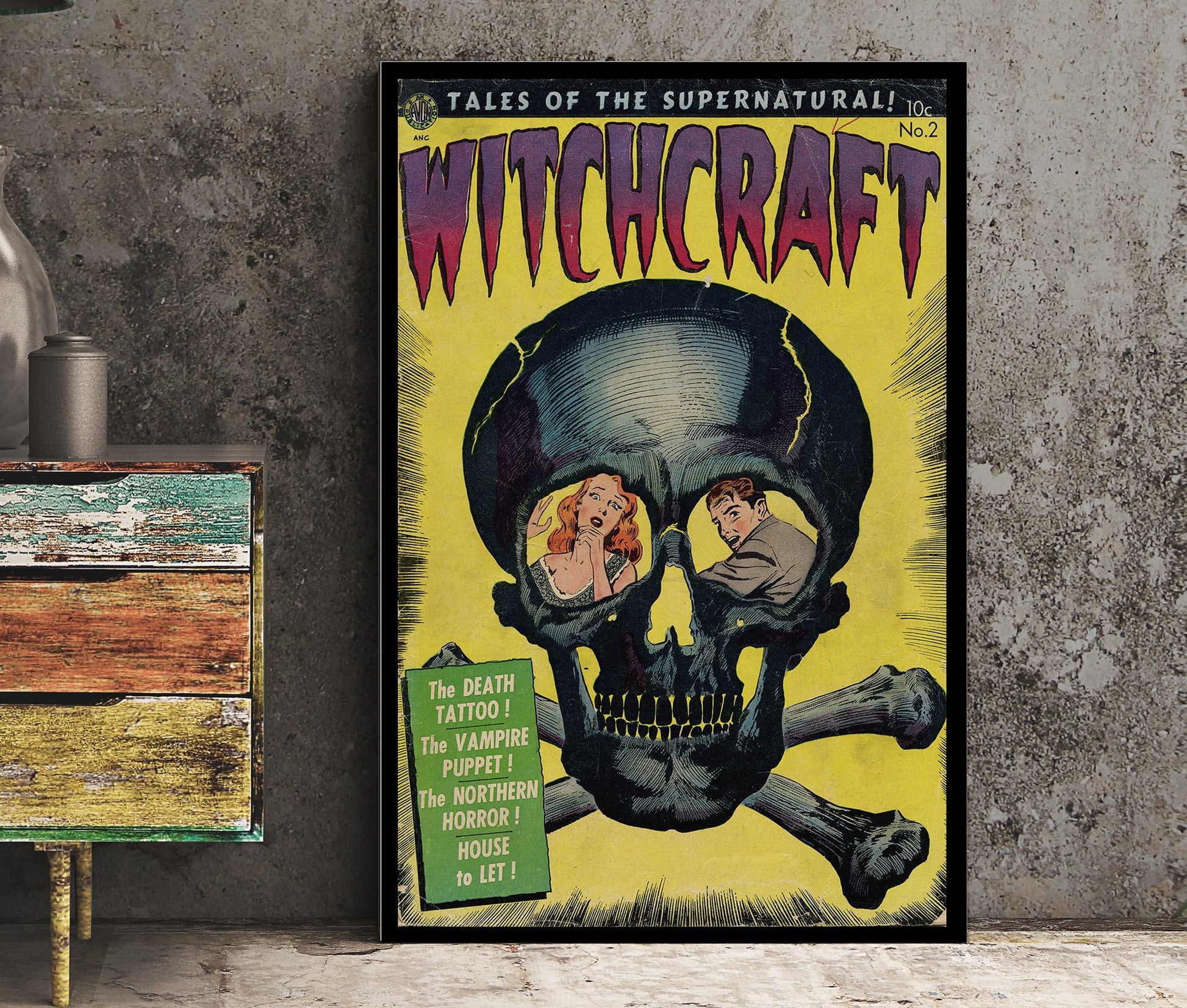 Witchcraft Comic Book Cover Issue No 2 Poster Vintage Comic Book Art - Comic Book Cover Art Print, No Frame