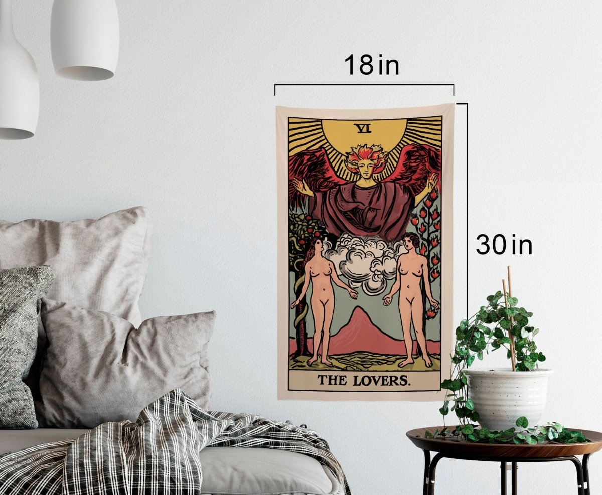 The Lovers Tarot Card Tapestry – Rider Waite Deck Art