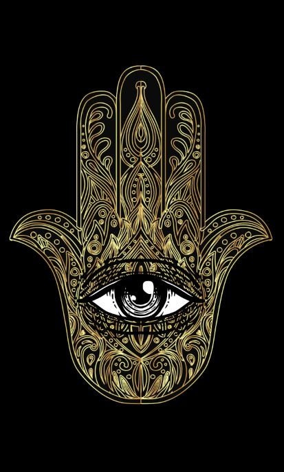 All Seeing Eye Curtain: Gold Hamsa, Bohemian Door Panel by DesignBohemian