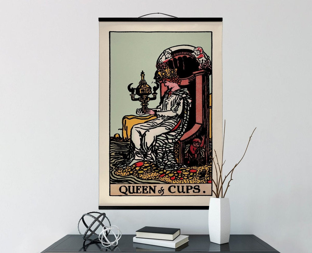 Queen of Cups Tarot Card Canvas Print – Magnetic Wood Hanging