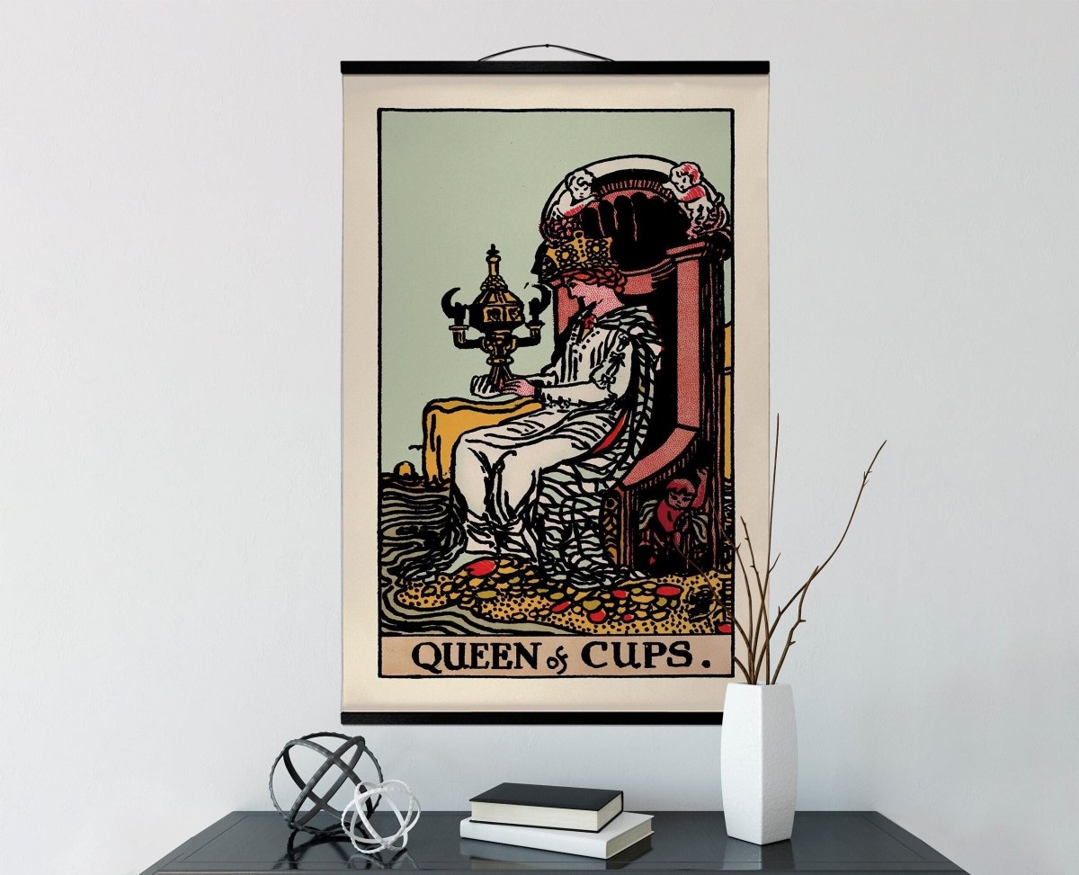 Queen of Cups Tarot Card Canvas Print – Magnetic Wood Hanging