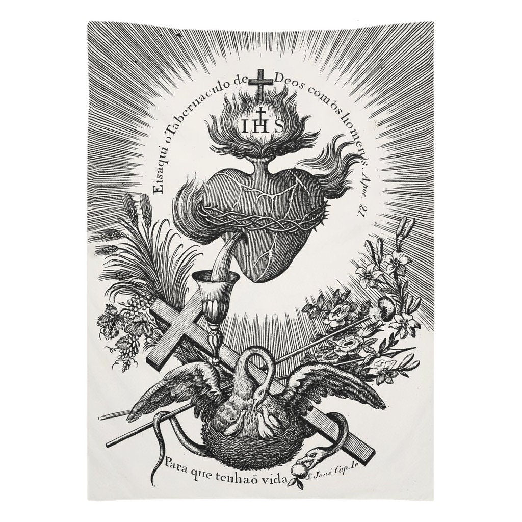 Ihs Sacred Heart Tapestry (Printed)