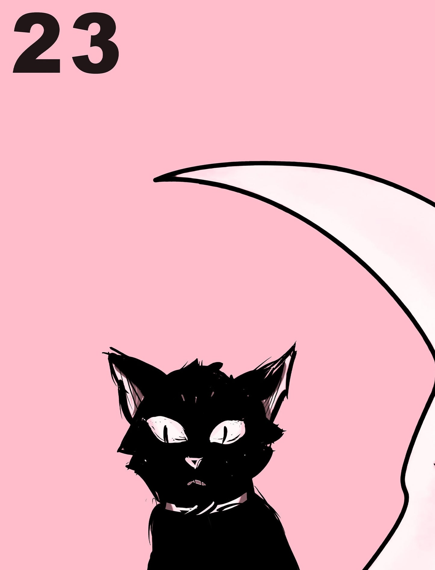 La Luna Cat Card Moon Print, No Frame
